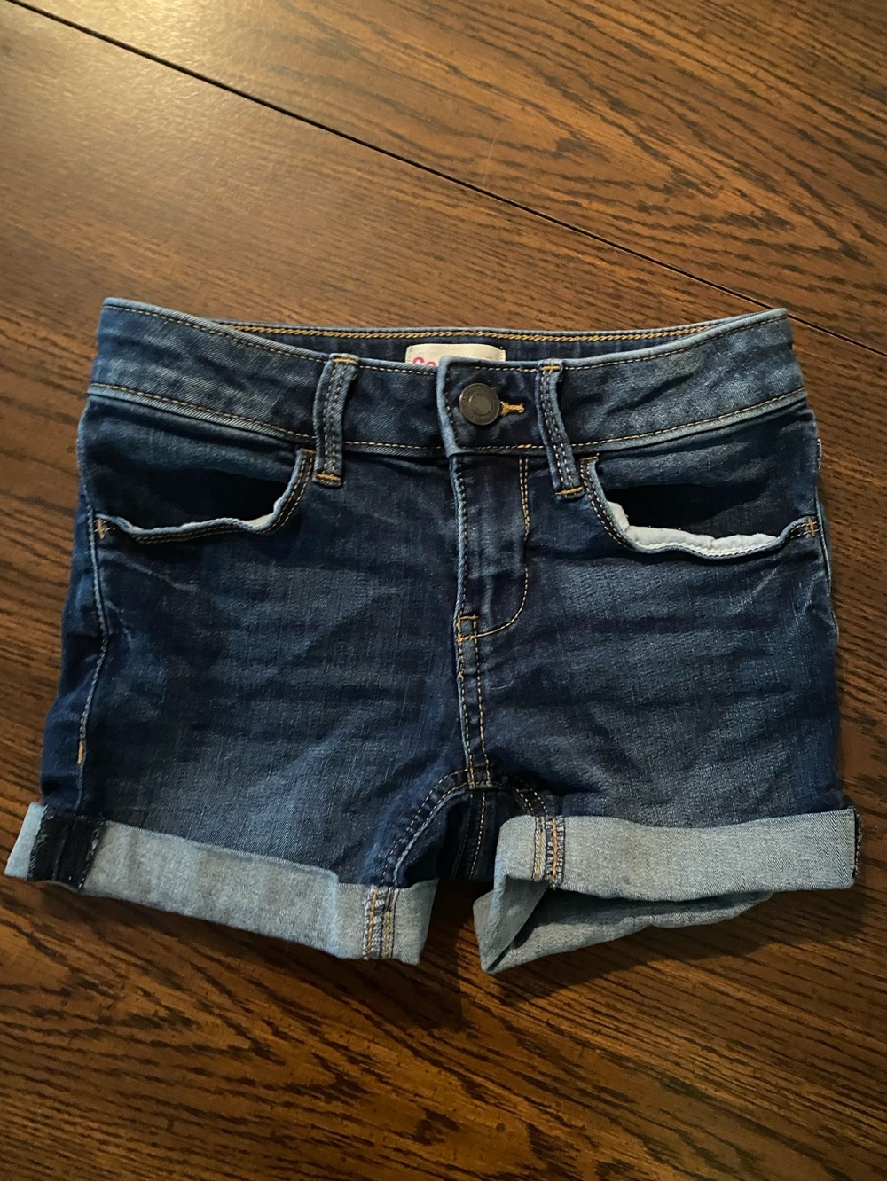 SO Dark Blue Rolled Cuff Denim Shorts